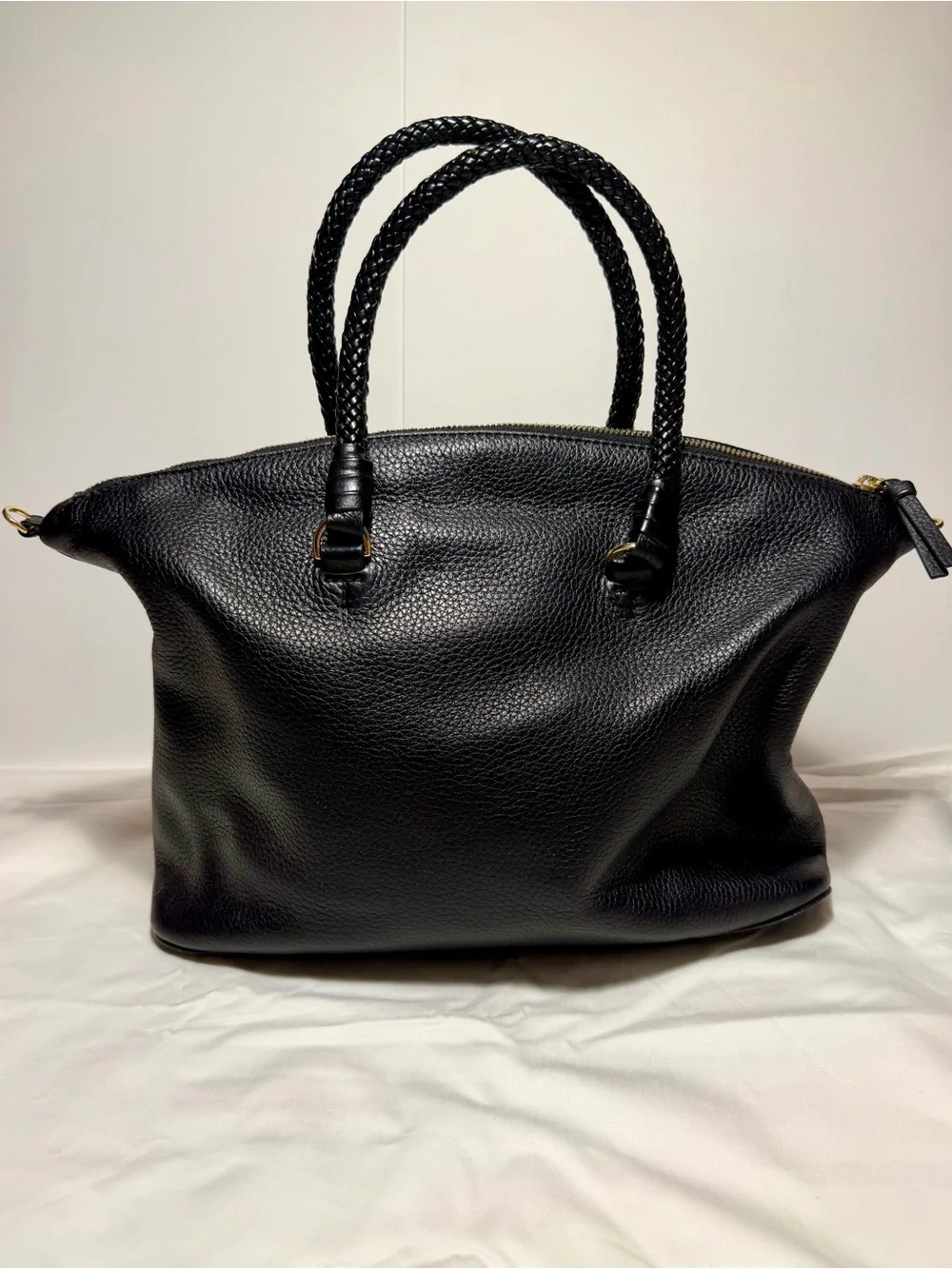 Tory Burch Black Leather Mcgraw Dome Tote